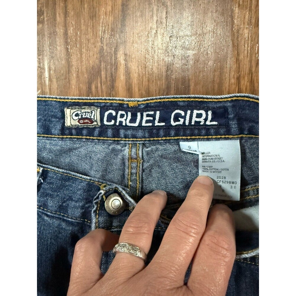 Cruel Girl Women’s Straight Jeans Dark Wash Blue Denim Mid Rise Stretch CF529BMO - Picture 3 of 5